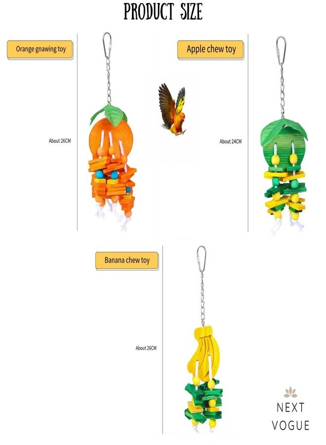 NEXT VOGUE Natural Wood Parrot Toys Set of 6 Pieces for Small to Medium Parrots, Safe and Durable Bird Chew Toys, Fun and Colorful Hanging Accessories for Cage, Non-Toxic and Eco-Friendly Avian Toys - Image 4